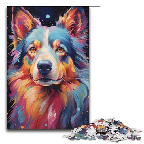Buntes psychedelisches Gemälde eines Collie-Hundes, Puzzle mit 1000 Teilen für Erwachsene, praktisches Spiel, Kunstwerk, Geschenk für Teenager ab 14 Jahren, Größe 38 x 26 cm Buntes psychedelisches Gemälde eines Collie-Hundes, Puzzle mit 1000 Teilen für Erwachsene, praktisches Spiel, Kunstwerk, Geschenk für Teenager ab 14 Jahren, Größe 38 x 26 cm von KJYMNC