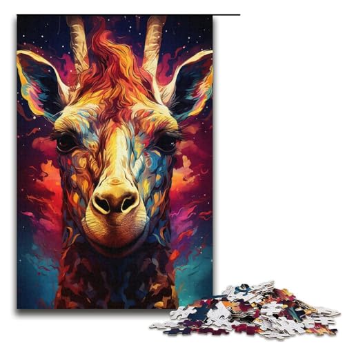 Buntes psychedelisches Giraffen-Puzzle in der Sternennacht, 1000 Teile, Puzzle für Erwachsene, Geburtstagsgeschenk, Geschenke für Teenager ab 14 Jahren, Größe 38 x 26 cm Buntes psychedelisches Giraffen-Puzzle in der Sternennacht, 1000 Teile, Puzzle für Erwachsene, Geburtstagsgeschenk, Geschenke für Teenager ab 14 Jahren, Größe 38 x 26 cm von KJYMNC