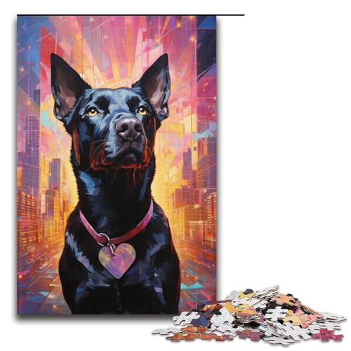Buntes psychedelisches schwarzes Hundekunst-Puzzle, 1000 Teile, Puzzle für Erwachsene, Geburtstagsgeschenk, Geschenke für Teenager ab 14 Jahren, Größe 38 x 26 cm Buntes psychedelisches schwarzes Hundekunst-Puzzle, 1000 Teile, Puzzle für Erwachsene, Geburtstagsgeschenk, Geschenke für Teenager ab 14 Jahren, Größe 38 x 26 cm von KJYMNC