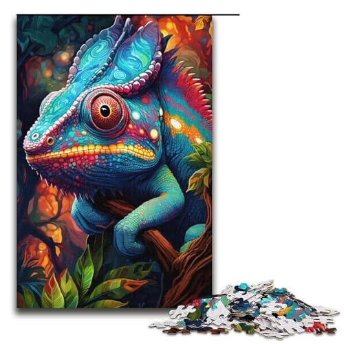 Chamäleon-Puzzle, 1000 Teile, Puzzle für Erwachsene, Geburtstagsgeschenk, Geschenke für Teenager ab 14 Jahren, Größe 38 x 26 cm Chamäleon-Puzzle, 1000 Teile, Puzzle für Erwachsene, Geburtstagsgeschenk, Geschenke für Teenager ab 14 Jahren, Größe 38 x 26 cm von KJYMNC
