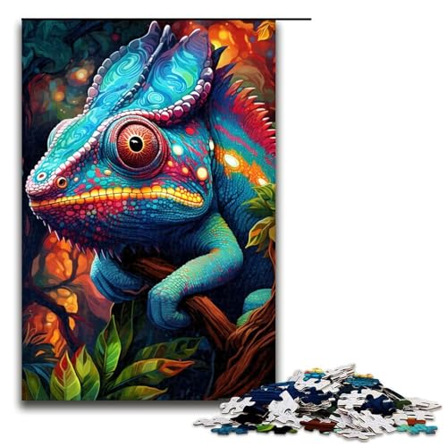 Chamäleon-Puzzle, 1000 Teile, Puzzle für Erwachsene, Geburtstagsgeschenk, Geschenke für Teenager ab 14 Jahren, Größe 50 x 75 cm Chamäleon-Puzzle, 1000 Teile, Puzzle für Erwachsene, Geburtstagsgeschenk, Geschenke für Teenager ab 14 Jahren, Größe 50 x 75 cm von KJYMNC