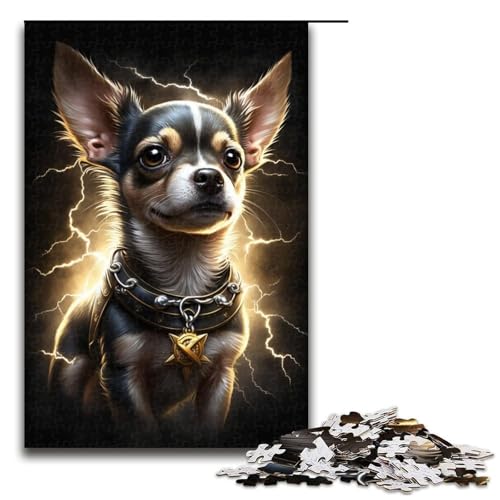 Chihuahua-Puzzle, 1000 Teile, Puzzle für Erwachsene, praktisches Spiel, Kunstwerk, Geschenk für Teenager ab 14 Jahren, Größe 50 x 75 cm von KJYMNC