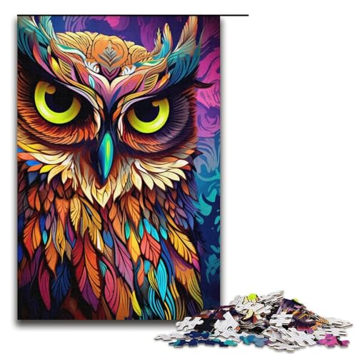 Color Owl Puzzle, 1000 Teile, Puzzle für Erwachsene, Geburtstagsgeschenk, Geschenke für Teenager ab 14 Jahren, Größe 38 x 26 cm Color Owl Puzzle, 1000 Teile, Puzzle für Erwachsene, Geburtstagsgeschenk, Geschenke für Teenager ab 14 Jahren, Größe 38 x 26 cm von KJYMNC