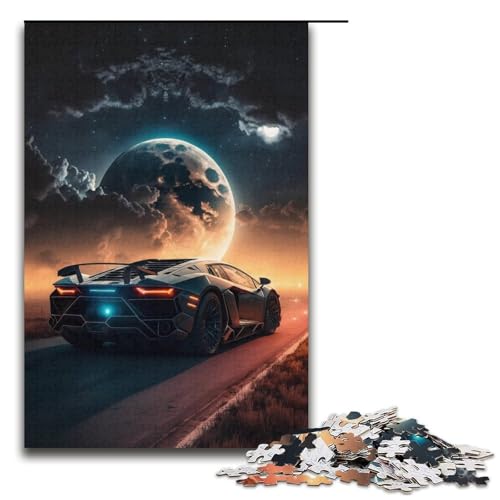 Cooles Sportwagen-Puzzle, 1000 Teile, Puzzle für Erwachsene, Mitmach-Spiel, Kunstwerk, Geschenk für Teenager ab 14 Jahren, Größe 38 x 26 cm von KJYMNC