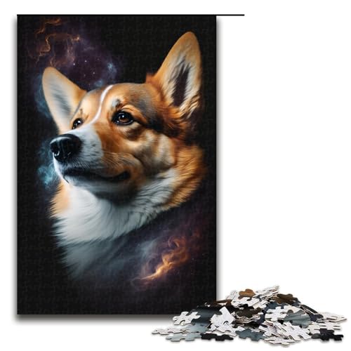 Corgi Cloud Puzzle, 1000 Teile, Puzzle für Erwachsene, Mitmach-Spiel, Kunstwerk, Geschenk für Teenager ab 14 Jahren, Größe 50 x 75 cm von KJYMNC