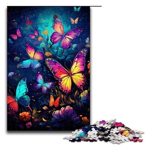 Exotisches buntes Schmetterlingspuzzle, 1000 Teile, Puzzle für Erwachsene, Geburtstagsgeschenk, Geschenke für Teenager ab 14 Jahren, Größe 50 x 75 cm Exotisches buntes Schmetterlingspuzzle, 1000 Teile, Puzzle für Erwachsene, Geburtstagsgeschenk, Geschenke für Teenager ab 14 Jahren, Größe 50 x 75 cm von KJYMNC