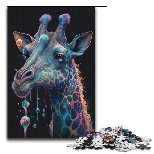 Giraffen-Puzzle für Erwachsene, 1000 Teile, Familienspaß, Puzzle zum Stressabbau, schwierige Herausforderung, Größe 38 x 26 cm von KJYMNC