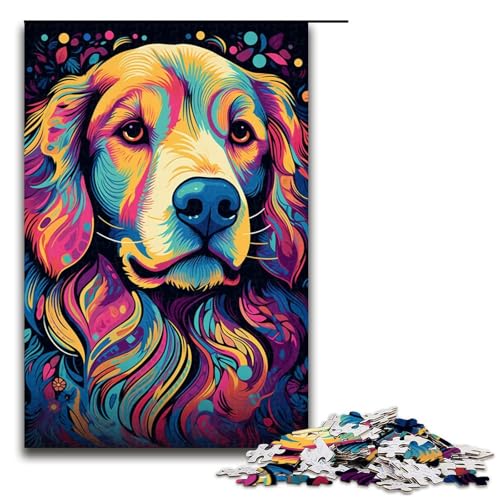 Golden Retriever-Puzzle mit 1000 Teilen für Kinder, Holzpuzzle, Familienaktivität, Größe 50 x 75 cm Golden Retriever-Puzzle mit 1000 Teilen für Kinder, Holzpuzzle, Familienaktivität, Größe 50 x 75 cm von KJYMNC