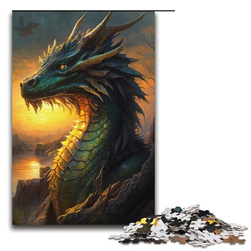 Grüner Fliegender Drache, 1000-teiliges Puzzle für Erwachsene, Geburtstagsgeschenk, Geschenke für Teenager ab 14 Jahren, Größe 38 x 26 cm Grüner Fliegender Drache, 1000-teiliges Puzzle für Erwachsene, Geburtstagsgeschenk, Geschenke für Teenager ab 14 Jahren, Größe 38 x 26 cm von KJYMNC