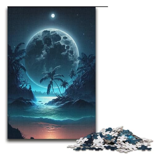 Insel im Meer Puzzle 1000 Teile Puzzle für Erwachsene Mitmachspiel Kunstwerk Geschenk für Teenager ab 14 Jahren Größe 38x26 cm von KJYMNC