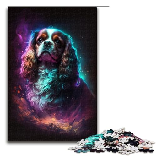 King Charles Spaniel Hundepuzzle, 1000 Teile, Puzzle für Erwachsene, Mitmachspiel, Kunstwerk, Geschenk für Teenager ab 14 Jahren, Größe 50 x 75 cm King Charles Spaniel Hundepuzzle, 1000 Teile, Puzzle für Erwachsene, Mitmachspiel, Kunstwerk, Geschenk für Teenager ab 14 Jahren, Größe 50 x 75 cm von KJYMNC