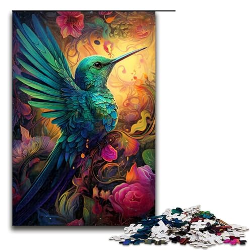 Kolibri-Puzzle, 1000 Teile, Puzzle für Erwachsene, Mitmach-Spiel, Kunstwerk, Geschenk für Teenager ab 14 Jahren, Größe 50 x 75 cm von KJYMNC