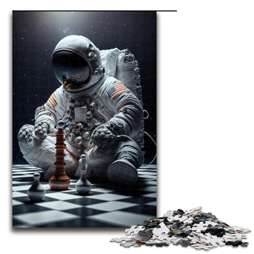 Lustige Puzzles für Erwachsene, 1000 Teile, Astronauten-Schach-Puzzle, Holzpuzzle für Erwachsene, Größe 50 x 75 cm Lustige Puzzles für Erwachsene, 1000 Teile, Astronauten-Schach-Puzzle, Holzpuzzle für Erwachsene, Größe 50 x 75 cm von KJYMNC