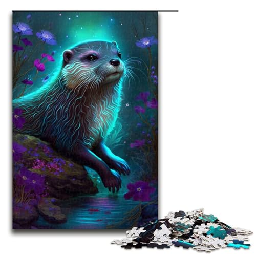 Lustige Puzzles für Erwachsene, 1000 Teile, Otter-Blumen-Galaxie-Puzzle, Holzpuzzle für Erwachsene, Größe 50 x 75 cm Lustige Puzzles für Erwachsene, 1000 Teile, Otter-Blumen-Galaxie-Puzzle, Holzpuzzle für Erwachsene, Größe 50 x 75 cm von KJYMNC