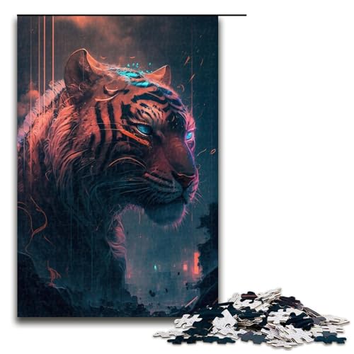 Lustige Puzzles für Erwachsene, 1000 Teile, Tiger-Malerei, Holzpuzzle für Erwachsene, tolles Geschenk, Größe 50 x 75 cm Lustige Puzzles für Erwachsene, 1000 Teile, Tiger-Malerei, Holzpuzzle für Erwachsene, tolles Geschenk, Größe 50 x 75 cm von KJYMNC