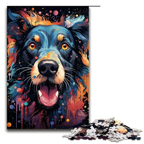 Lustige Puzzles für Erwachsene, 1000 Teile, farbenfrohe Psychedelia von schwarzäugigen Hunden, Holzpuzzle für Erwachsene, tolles Geschenk, Größe 50 x 75 cm Lustige Puzzles für Erwachsene, 1000 Teile, farbenfrohe Psychedelia von schwarzäugigen Hunden, Holzpuzzle für Erwachsene, tolles Geschenk, Größe 50 x 75 cm von KJYMNC