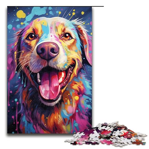 Lustige Puzzles für Erwachsene, 1000 Teile, farbenfrohe Psychedelie süßer Hunde, Holzpuzzle für Erwachsene, tolles Geschenk, Größe 50 x 75 cm Lustige Puzzles für Erwachsene, 1000 Teile, farbenfrohe Psychedelie süßer Hunde, Holzpuzzle für Erwachsene, tolles Geschenk, Größe 50 x 75 cm von KJYMNC
