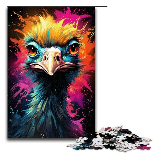 Lustige Puzzles für Erwachsene, 1000 Teile, geheimnisvolles Gemälde, Straußen-Puzzle, Holzpuzzle für Erwachsene, Größe 50 x 75 cm Lustige Puzzles für Erwachsene, 1000 Teile, geheimnisvolles Gemälde, Straußen-Puzzle, Holzpuzzle für Erwachsene, Größe 50 x 75 cm von KJYMNC