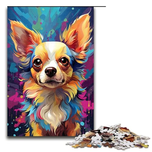 Malen, buntes Chihuahua-Hunde-Kunstpuzzle, 1000 Teile, Puzzle für Erwachsene, Spiel, lustiges Puzzle für und Teenager ab 14 Jahren, Größe 50 x 75 cm Malen, buntes Chihuahua-Hunde-Kunstpuzzle, 1000 Teile, Puzzle für Erwachsene, Spiel, lustiges Puzzle für und Teenager ab 14 Jahren, Größe 50 x 75 cm von KJYMNC