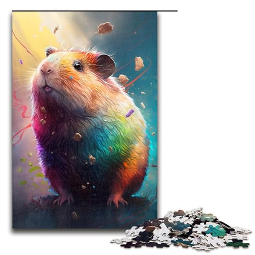 Meerschweinchen-Malpuzzle, 1000 Teile, Puzzle für Erwachsene, praktisches Spiel, Kunstwerk, Geschenk für Teenager ab 14 Jahren, Größe 50 x 75 cm von KJYMNC