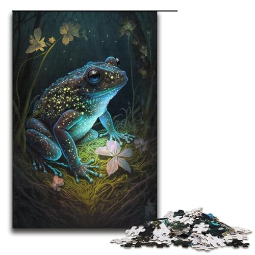 Mystery Frog Puzzle, 1000 Teile, Puzzle für Erwachsene, Mitmach-Spiel, Kunstwerk, Geschenk für Teenager ab 14 Jahren, Größe 38 x 26 cm von KJYMNC