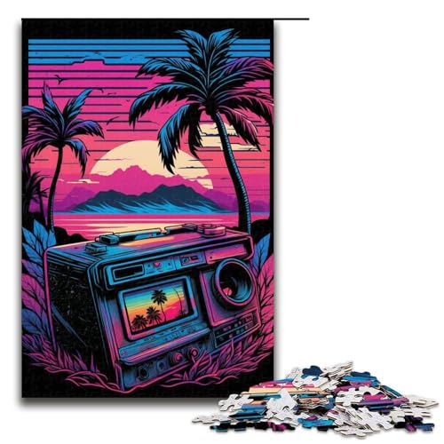 Neon-Landschaftspuzzle, 1000 Teile, Puzzle für Erwachsene, lustiges Puzzle für Jugendliche ab 14 Jahren, Größe 50 x 75 cm von KJYMNC