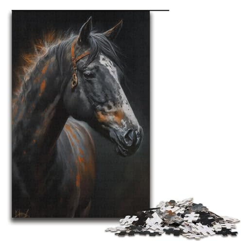 Pferdepuzzle, 1000 Teile, Puzzle für Erwachsene, lustiges Puzzle für Jugendliche ab 14 Jahren, Größe 38 x 26 cm von KJYMNC