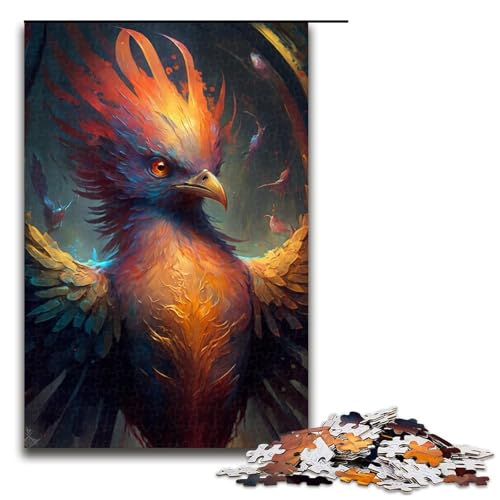 Phoenix Bird Puzzle, 1000 Teile, Puzzle für Erwachsene, Mitmach-Spiel, Kunstwerk, Geschenk für Teenager ab 14 Jahren, Größe 50 x 75 cm von KJYMNC