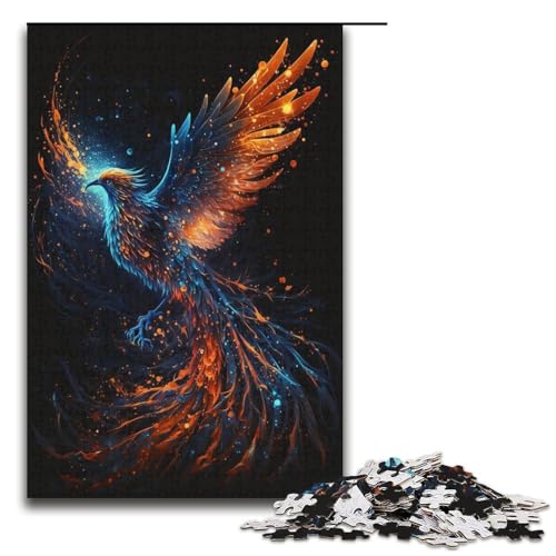 Phoenix Puzzle 1000 Teile Puzzle für Erwachsene, Mitmach-Spiel, Kunstwerk, Geschenk für Teenager ab 14 Jahren, Größe 38 x 26 cm von KJYMNC