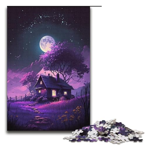 Puzzle „Lavendelhaus“ mit 1000 Teilen für Erwachsene, Kartonpuzzle, Lernspiel für Erwachsene, Größe 38 x 26 cm von KJYMNC