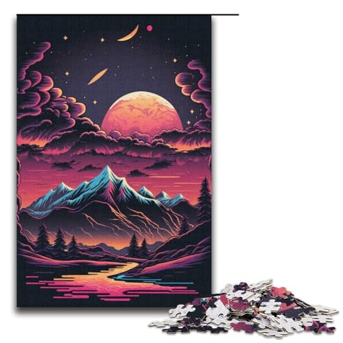 Puzzle 1000 Teile, Berglandschaft, Papppuzzle, Lernspiele, Heimdekoration, Größe 38 x 26 cm von KJYMNC