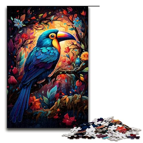 Puzzle 1000 Teile, Buntes psychedelisches Tukan-Puzzle für Erwachsene, Holzpuzzle, Denksportaufgabe für Erwachsene, Größe 50 x 75 cm Puzzle 1000 Teile, Buntes psychedelisches Tukan-Puzzle für Erwachsene, Holzpuzzle, Denksportaufgabe für Erwachsene, Größe 50 x 75 cm von KJYMNC