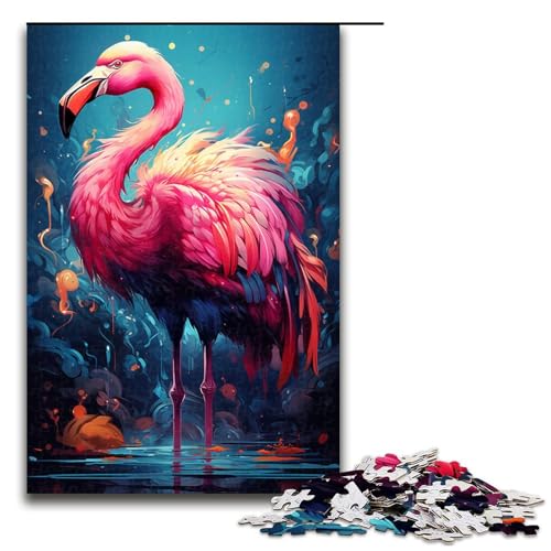 Puzzle 1000 Teile, Farbmalerei, Flamingo-Puzzle, Holzpuzzle, Lernspiele, Heimdekoration, Größe 50 x 75 cm Puzzle 1000 Teile, Farbmalerei, Flamingo-Puzzle, Holzpuzzle, Lernspiele, Heimdekoration, Größe 50 x 75 cm von KJYMNC