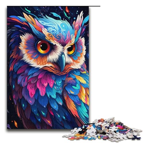 Puzzle 1000 Teile, Malen, Farbe, Tier, Eule, Puzzle für Erwachsene, Papppuzzle, Denksportaufgabe für Erwachsene, Größe 38 x 26 cm Puzzle 1000 Teile, Malen, Farbe, Tier, Eule, Puzzle für Erwachsene, Papppuzzle, Denksportaufgabe für Erwachsene, Größe 38 x 26 cm von KJYMNC