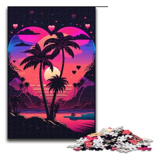 Puzzle 1000 Teile, Neon Beach Puzzle, Holzpuzzle, Lernspiele, Heimdekoration, Größe 50 x 75 cm Puzzle 1000 Teile, Neon Beach Puzzle, Holzpuzzle, Lernspiele, Heimdekoration, Größe 50 x 75 cm von KJYMNC