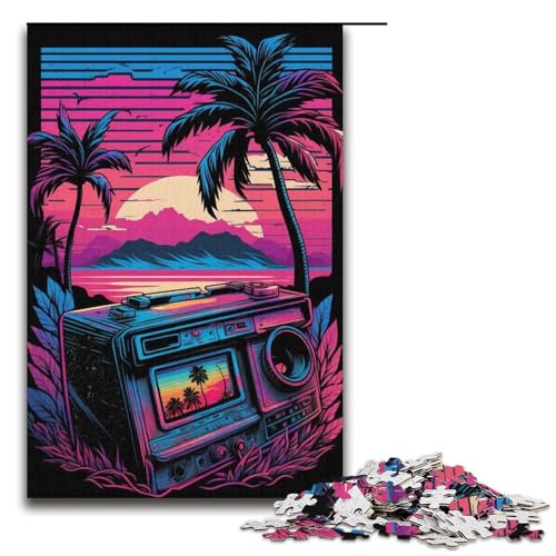 Puzzle 1000 Teile, Neonlandschaft, Papppuzzle, Lernspiele, Heimdekoration, Größe 38 x 26 cm Puzzle 1000 Teile, Neonlandschaft, Papppuzzle, Lernspiele, Heimdekoration, Größe 38 x 26 cm von KJYMNC