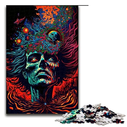 Puzzle 1000 Teile, Psychedelische Monster, Holzpuzzle, Lernspiele, Heimdekoration, Größe 50 x 75 cm Puzzle 1000 Teile, Psychedelische Monster, Holzpuzzle, Lernspiele, Heimdekoration, Größe 50 x 75 cm von KJYMNC