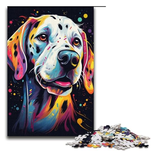 Puzzle 1000 Teile, Tier-Dalmatiner-Puzzle, Papppuzzle, Lernspiele, Heimdekoration, Größe 38 x 26 cm von KJYMNC