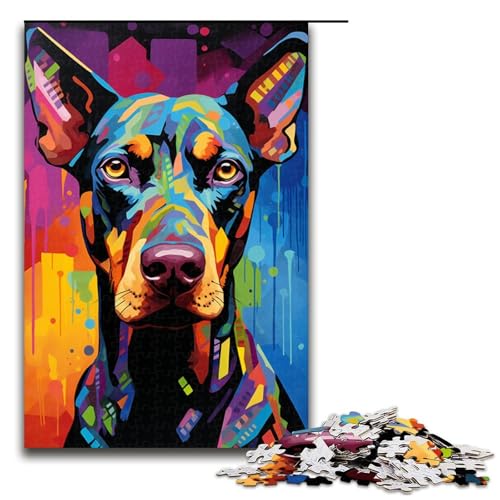 Puzzle 1000 Teile, buntes Dobermann-Puzzle, Holzpuzzle, Lernspiele, Heimdekoration, Größe 50 x 75 cm Puzzle 1000 Teile, buntes Dobermann-Puzzle, Holzpuzzle, Lernspiele, Heimdekoration, Größe 50 x 75 cm von KJYMNC