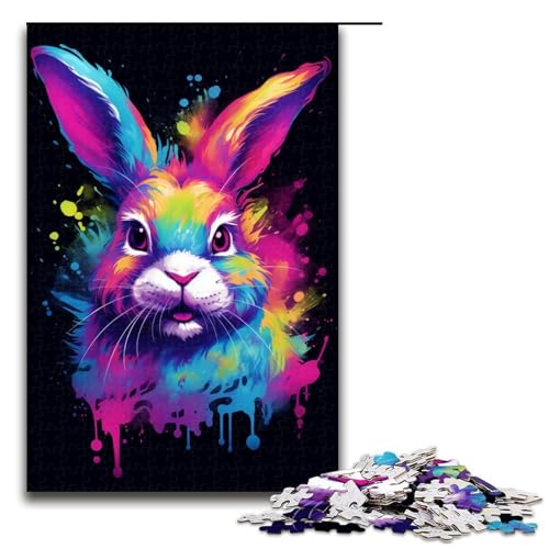 Puzzle 1000 Teile, buntes Häschen-Puzzle, Holzpuzzle, Lernspiele, Heimdekoration, Größe 50 x 75 cm Puzzle 1000 Teile, buntes Häschen-Puzzle, Holzpuzzle, Lernspiele, Heimdekoration, Größe 50 x 75 cm von KJYMNC