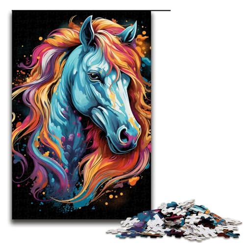Puzzle 1000 Teile, buntes Pferde-Puzzle, Holzpuzzle, Lernspiele, Heimdekoration, Größe 50 x 75 cm Puzzle 1000 Teile, buntes Pferde-Puzzle, Holzpuzzle, Lernspiele, Heimdekoration, Größe 50 x 75 cm von KJYMNC