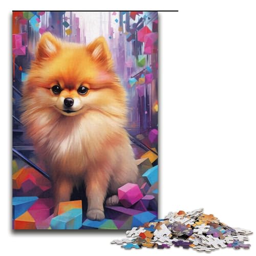 Puzzle 1000 Teile, buntes Pommersches Puzzle aus Pappe, Lernspiele, Heimdekoration, Größe 38 x 26 cm von KJYMNC
