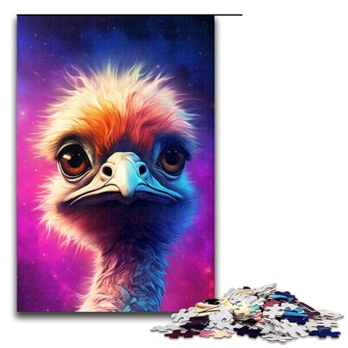 Puzzle 1000 Teile, buntes Straußen-Puzzle, Holzpuzzle, Lernspiele, Heimdekoration, Größe 50 x 75 cm Puzzle 1000 Teile, buntes Straußen-Puzzle, Holzpuzzle, Lernspiele, Heimdekoration, Größe 50 x 75 cm von KJYMNC