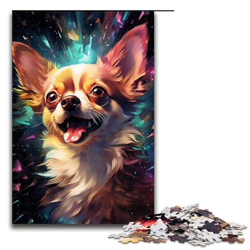 Puzzle 1000 Teile, buntes psychedelisches Galaxie-Chihuahua-Hunde-Puzzle, Holzpuzzle, Lernspiele, Heimdekoration, Größe 50 x 75 cm Puzzle 1000 Teile, buntes psychedelisches Galaxie-Chihuahua-Hunde-Puzzle, Holzpuzzle, Lernspiele, Heimdekoration, Größe 50 x 75 cm von KJYMNC