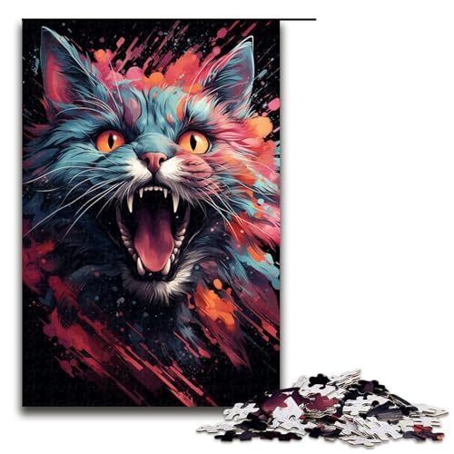 Puzzle 1000 Teile, erstaunlich buntes magisches Katzenpuzzle für Erwachsene, Holzpuzzle, Lernspiel für Erwachsene, Größe 50 x 75 cm Puzzle 1000 Teile, erstaunlich buntes magisches Katzenpuzzle für Erwachsene, Holzpuzzle, Lernspiel für Erwachsene, Größe 50 x 75 cm von KJYMNC
