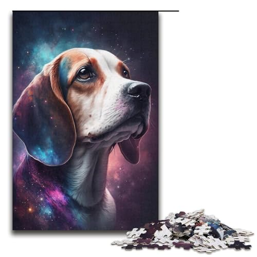 Puzzle 1000 Teile Beagle-Hundepuzzle für Erwachsene, Kartonpuzzle, Lernspiel für Erwachsene, Größe 38 x 26 cm von KJYMNC