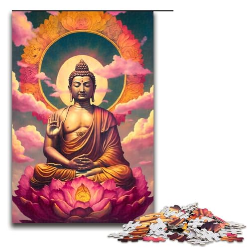 Puzzle 1000 Teile Buddha-Puzzle für Erwachsene, tolles Geschenk für Erwachsene, Größe 50 x 75 cm von KJYMNC