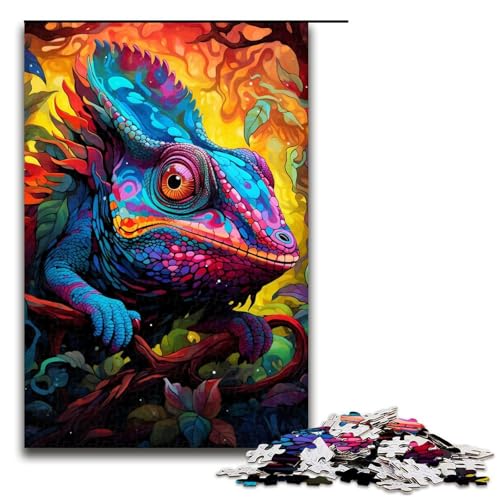 Puzzle 1000 Teile Chamäleon-Puzzle für Erwachsene, tolles Geschenk für Erwachsene, Größe 50 x 75 cm von KJYMNC