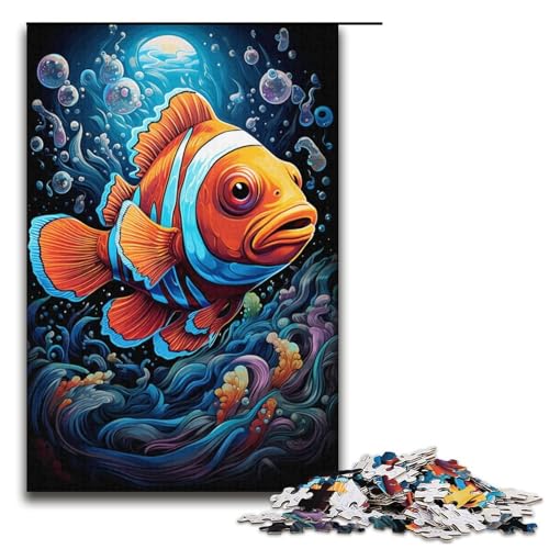 Puzzle 1000 Teile Clownfisch-Puzzle aus Pappe, Lernspiele, Heimdekoration, Größe 38 x 26 cm von KJYMNC