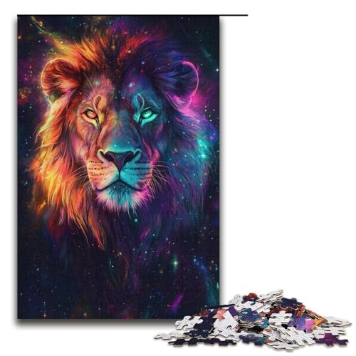Puzzle 1000 Teile Galaxy Lion Puzzle für Erwachsene, Kartonpuzzle, Lernspiel für Erwachsene, Größe 38 x 26 cm von KJYMNC